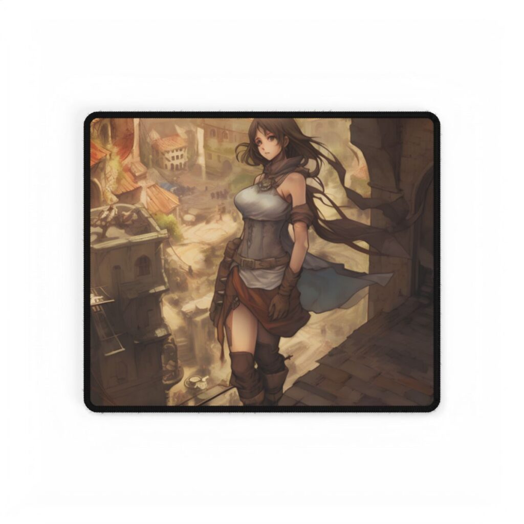 Anime Landscape Serenity: Peaceful Tree Scene Artwork - Desk Mat