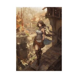 Rooftop Watch over Town Poster