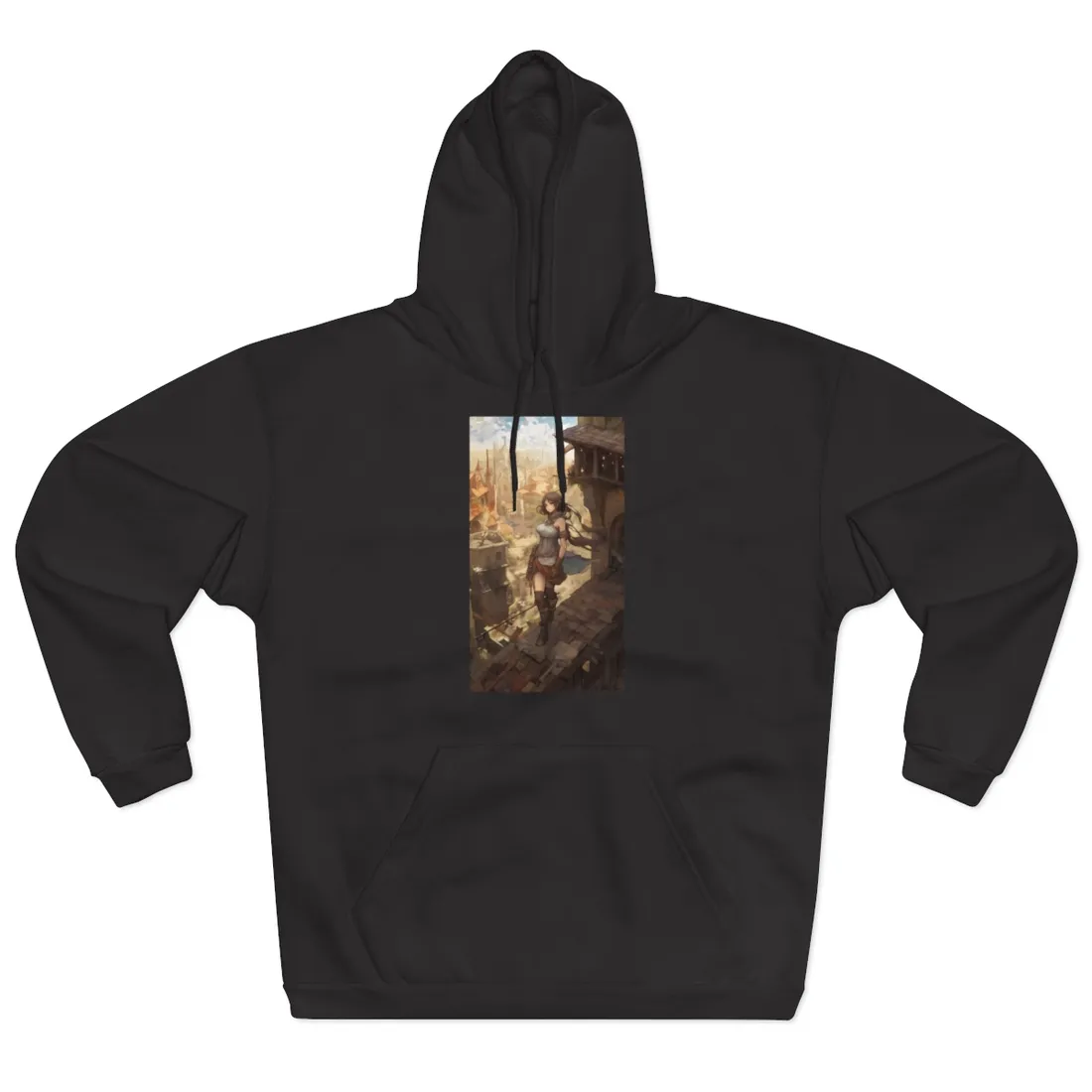 Anime Landscape Serenity: Peaceful Tree Scene - Hoodie