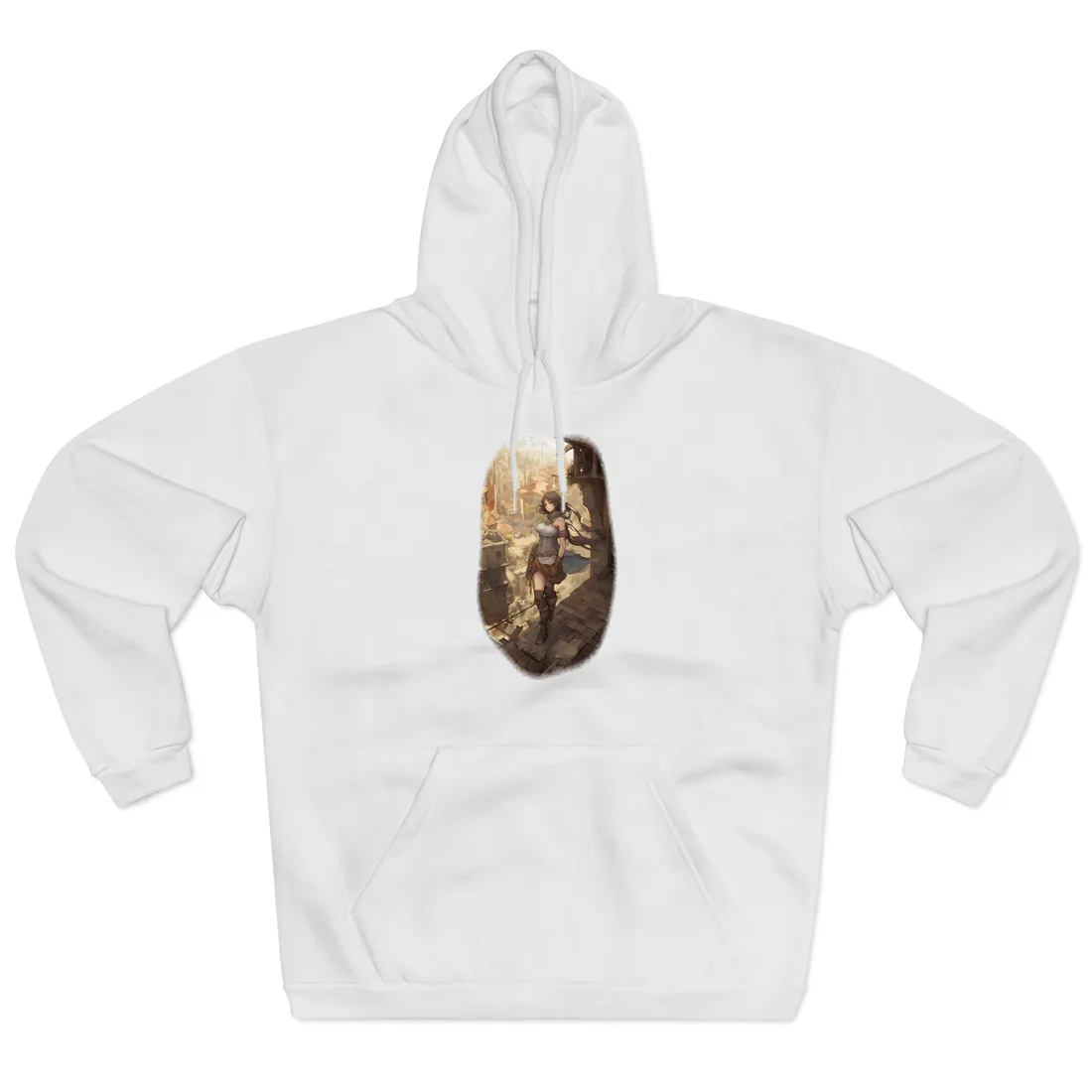 Anime Landscape Serenity: Peaceful Tree Scene Hoodie - Hoodie (White)