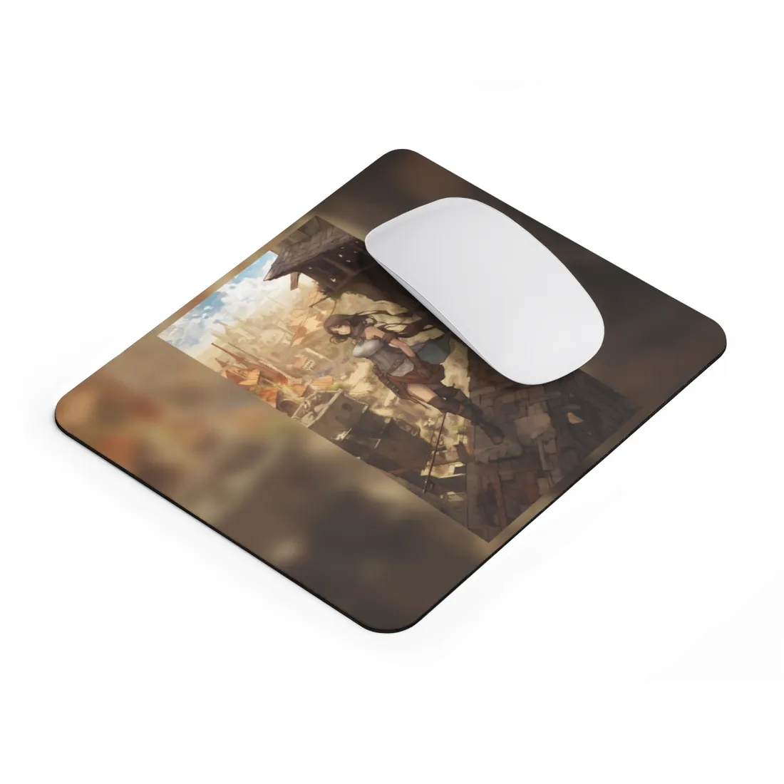 Anime Landscape Serenity: Peaceful Tree Scene - Mouse Pad