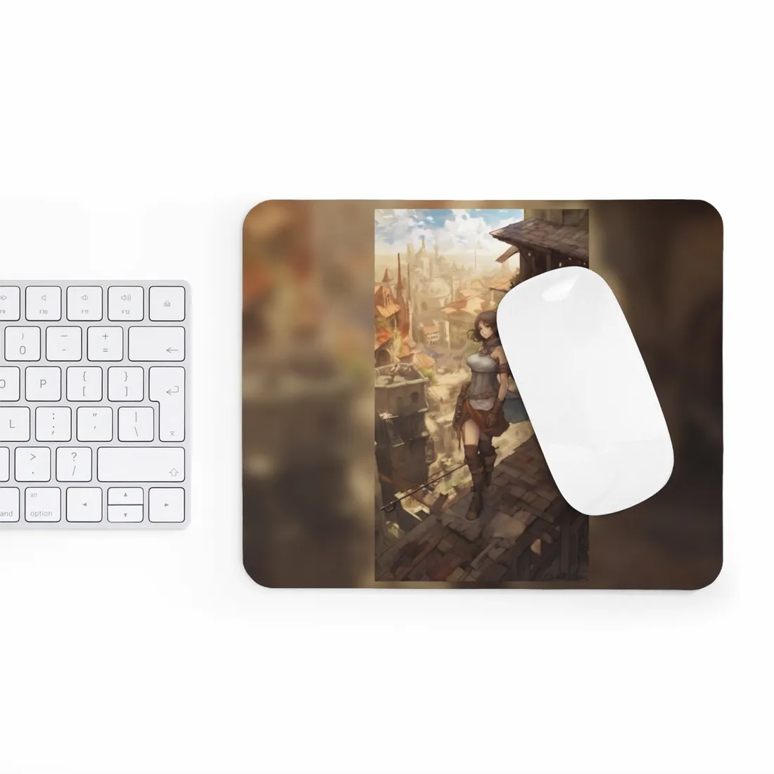 Anime Landscape Serenity: Peaceful Tree Scene - Mouse Pad
