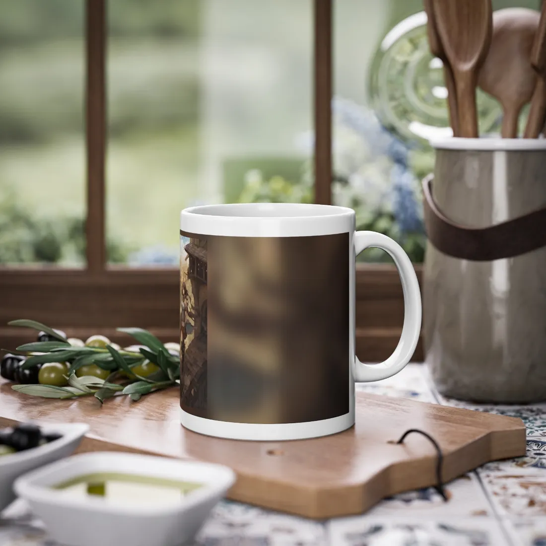 Anime Landscape Serenity: Peaceful Tree Scene - Mug