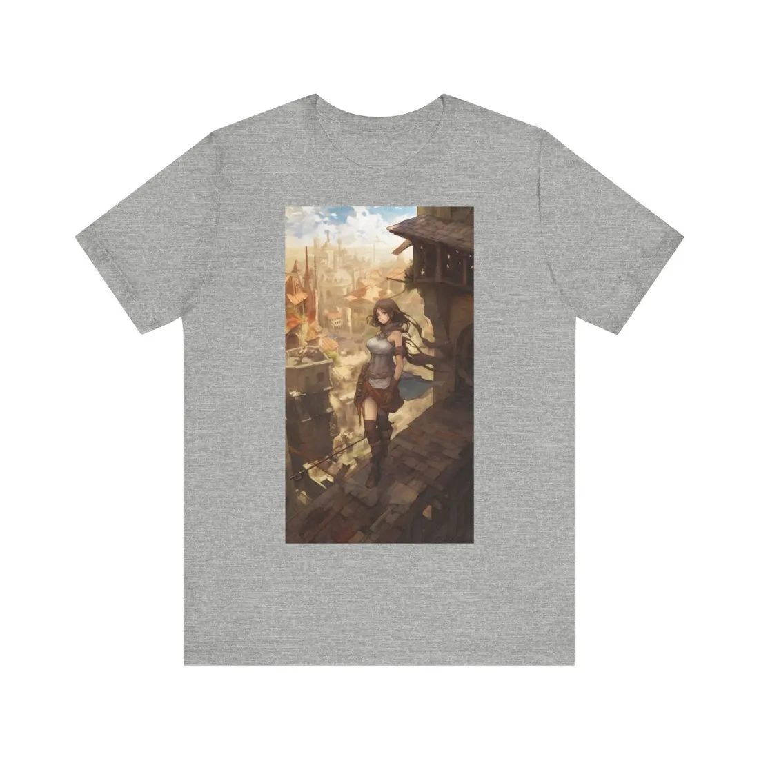 Anime Landscape Serenity: Peaceful Tree Scene - T-Shirt