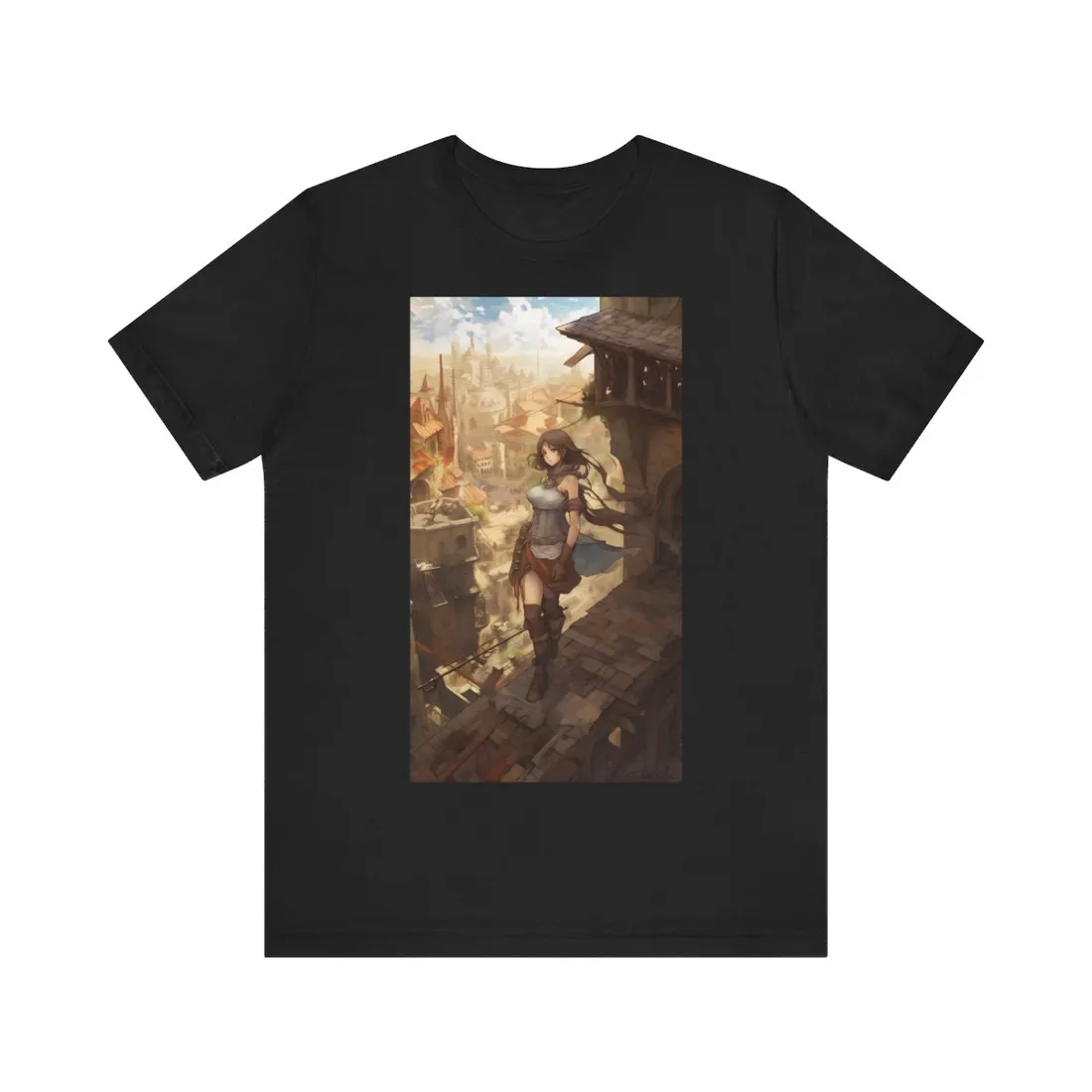Anime Landscape Serenity: Peaceful Tree Scene - T-Shirt