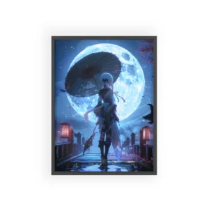Moonlit Bridge Parasol Framed Poster