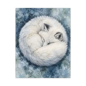 Sleeping Arctic Fox Canvas Print