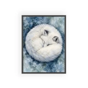Sleeping Arctic Fox Framed Poster