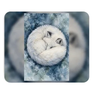 Sleeping Arctic Fox Mouse Pad