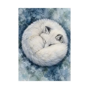 Sleeping Arctic Fox Poster