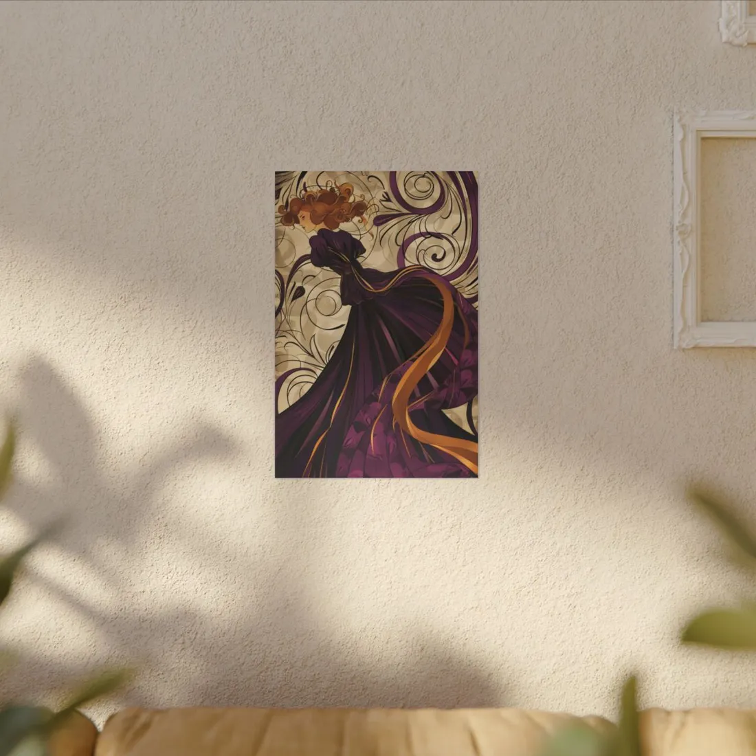 Art Nouveau Masterpiece: Elegant Geometric Design - Canvas