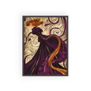 Art Nouveau Lady in Plum Framed Poster