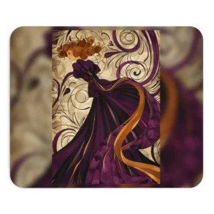 Art Nouveau Lady in Plum Mouse Pad