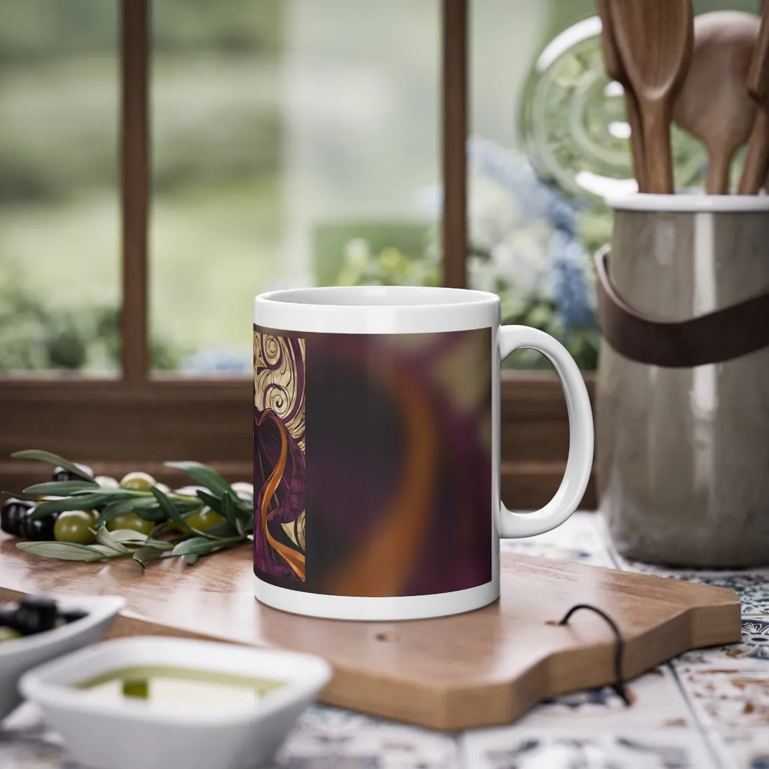 Art Nouveau Masterpiece: Elegant Geometric Design - Mug