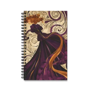 Art Nouveau Lady in Plum Spiral Notebook