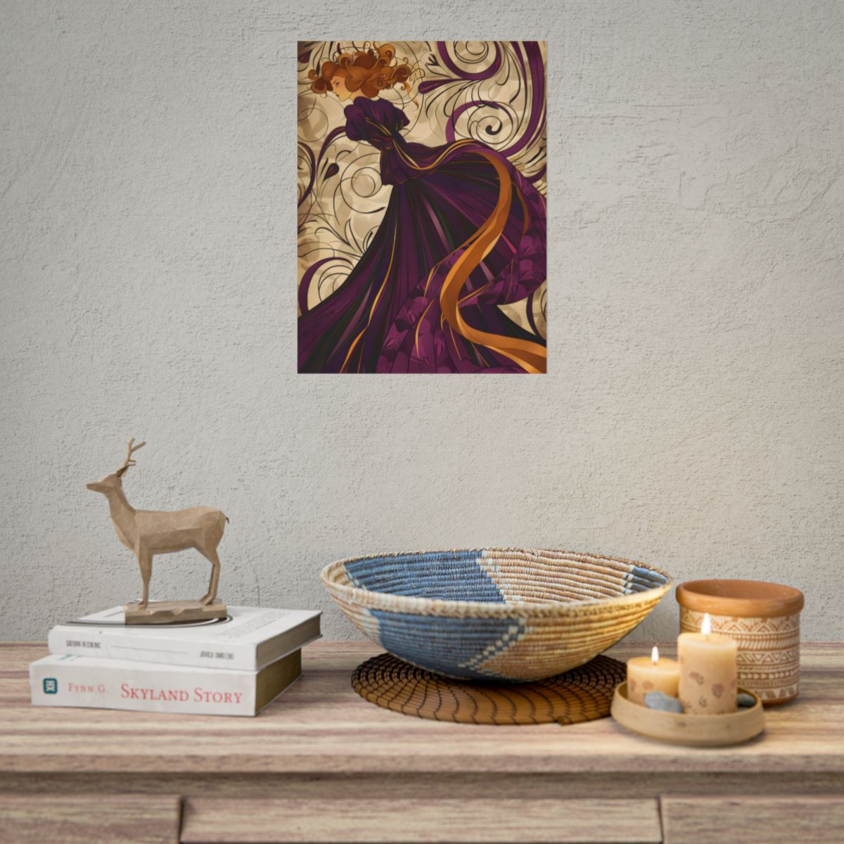 Art Nouveau Masterpiece: Elegant Geometric Design - Poster