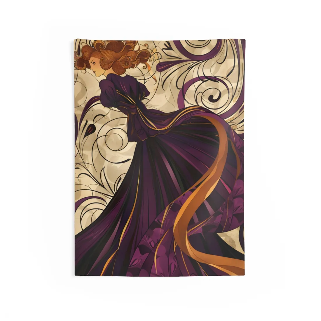 Art Nouveau Masterpiece: Elegant Geometric Design - Wall Tapestry