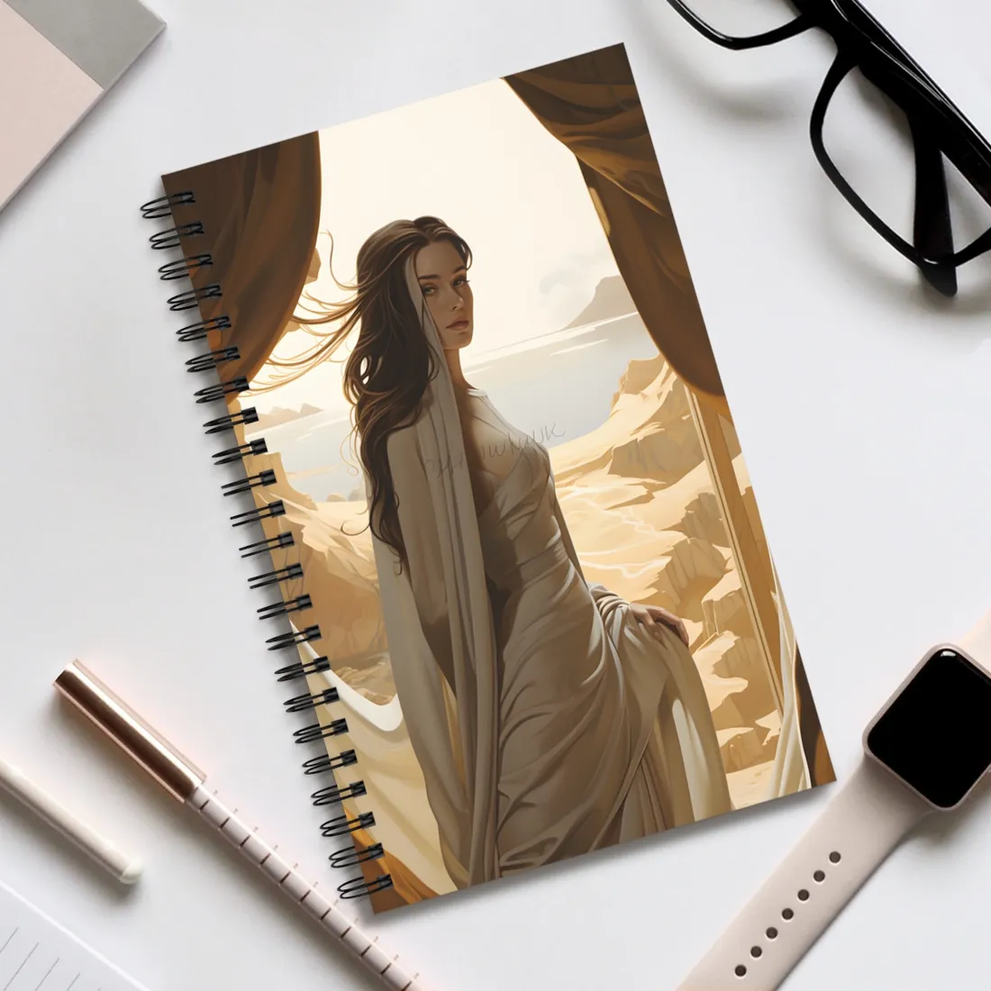 Artistic Book Cover: Unique Perspective - Spiral Notebook