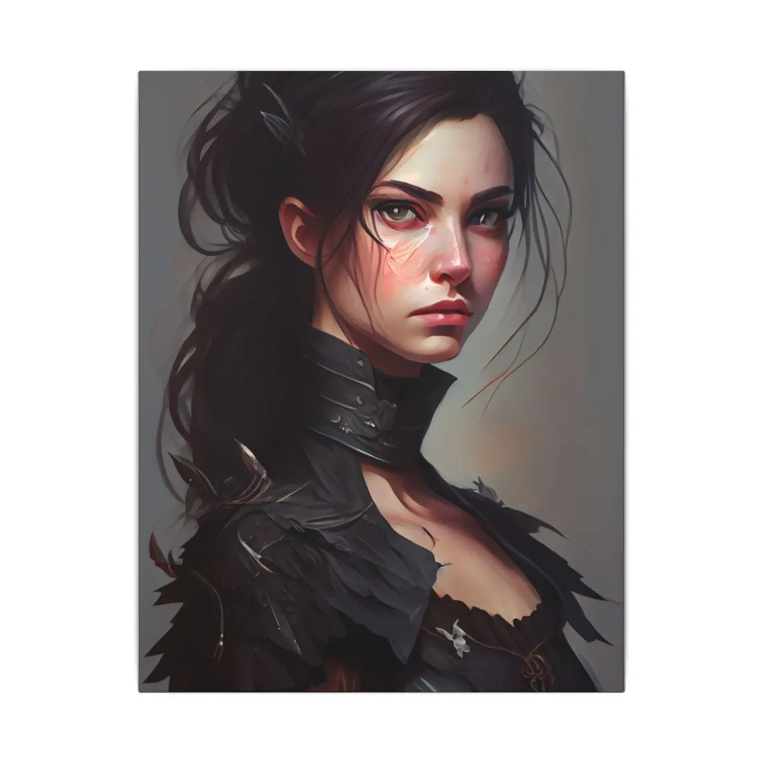 Artistic Female Portrait: Elegant Dress - Canvas
