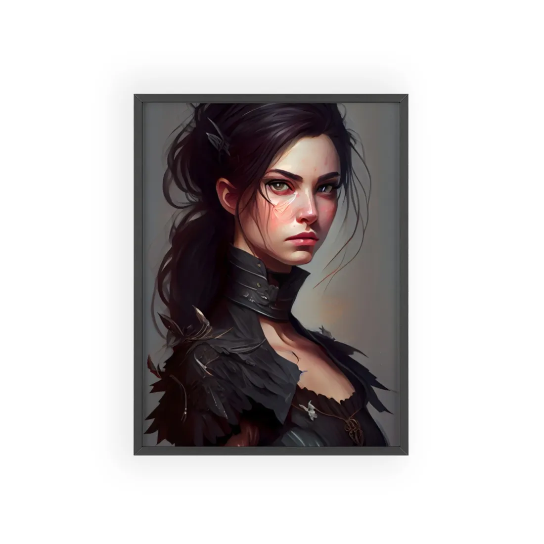 Artistic Female Portrait: Elegant Dress - Framed Poster