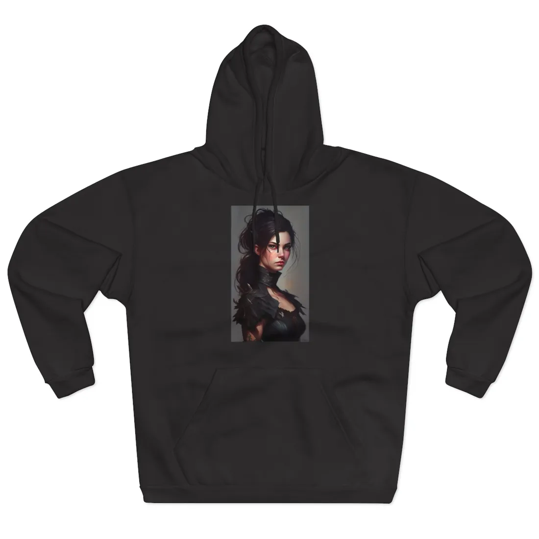 Artistic Female Portrait: Elegant Dress - Hoodie