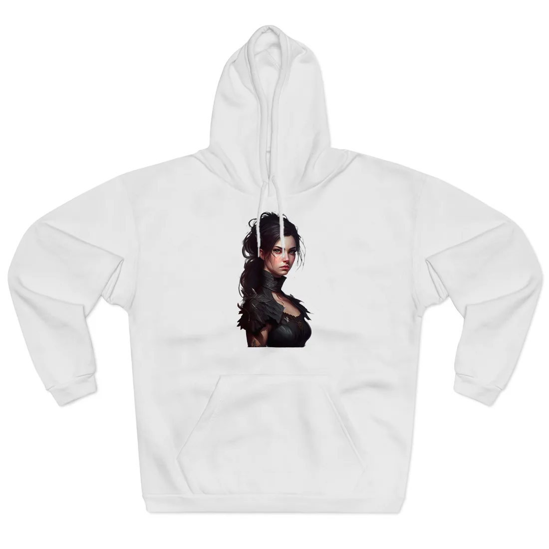 Artistic Female Portrait: Elegant Dress Hoodie - Hoodie (White)