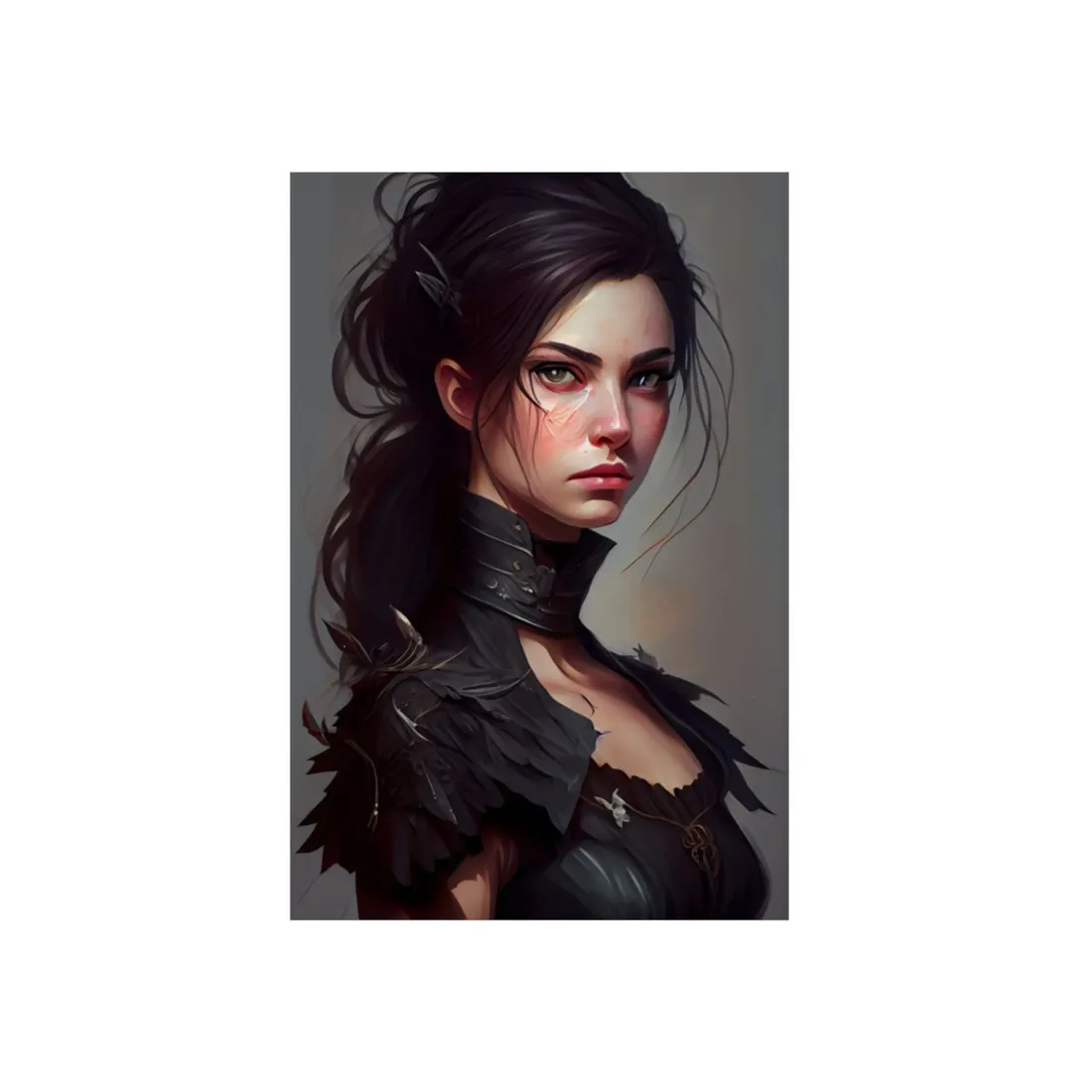 Artistic Female Portrait: Elegant Dress - Metal Poster