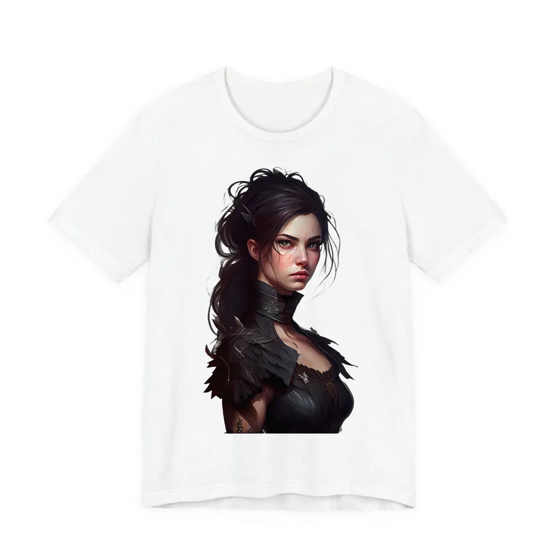 Artistic Female Portrait: Elegant Dress T-Shirt - T-Shirt (White)