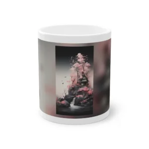 Pagoda House Among Cherry Blossoms Mug