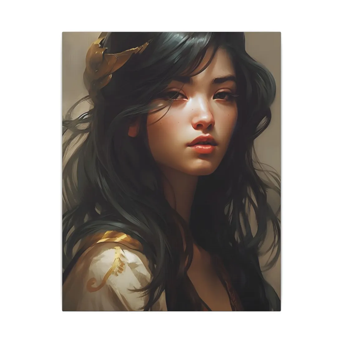 Astonishing Black Haired Portrait - Canvas