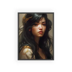 Woman with Gold Hair Clip Framed Poster