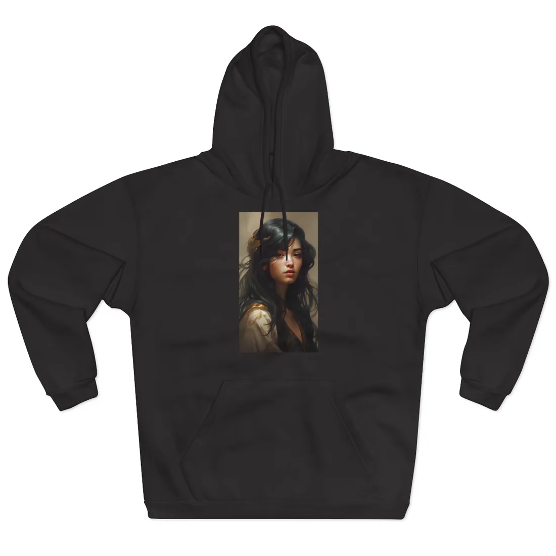 Astonishing Black Haired Portrait - Hoodie