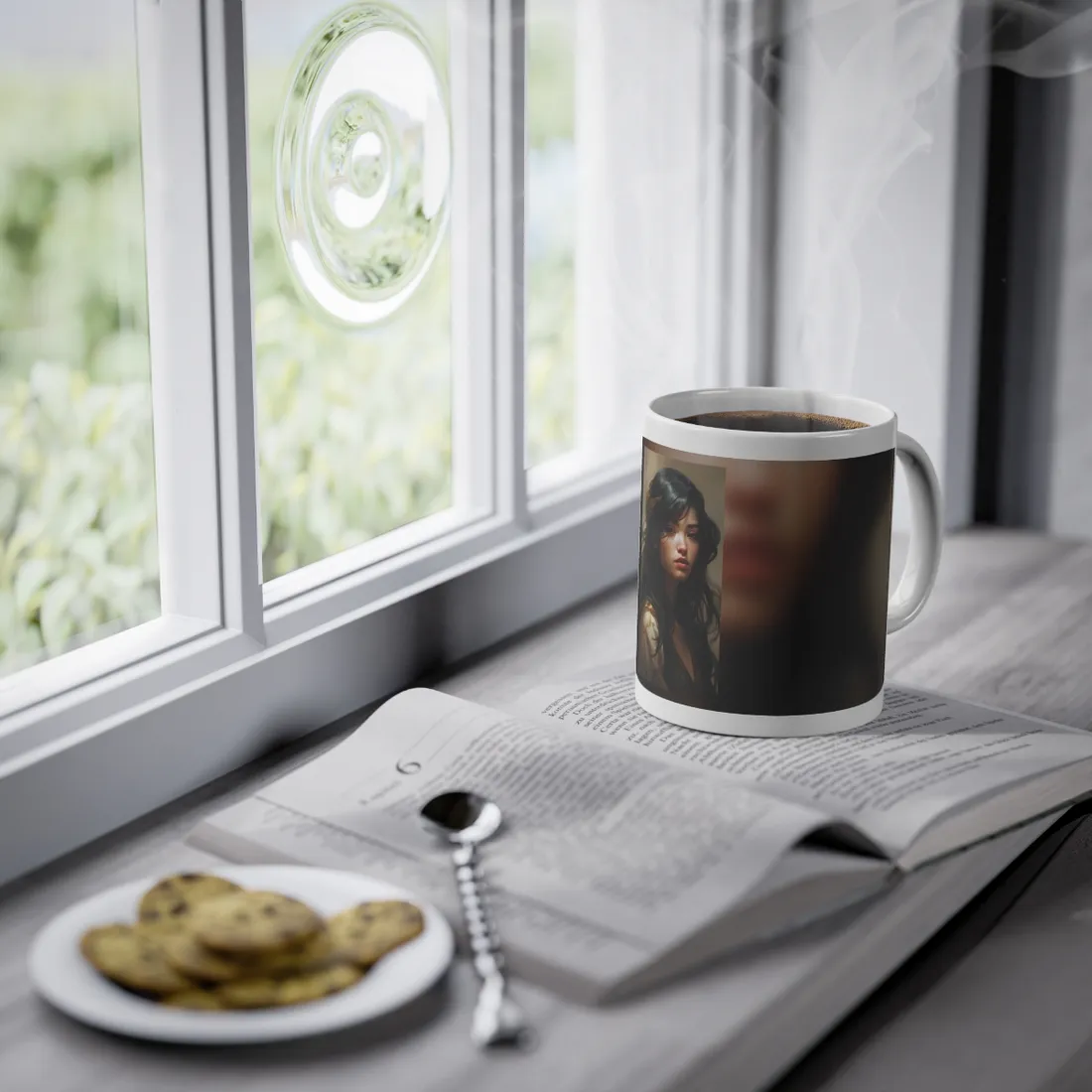 Astonishing Black Haired Portrait - Mug
