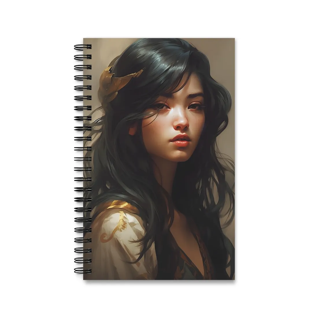 Astonishing Black Haired Portrait - Spiral Notebook