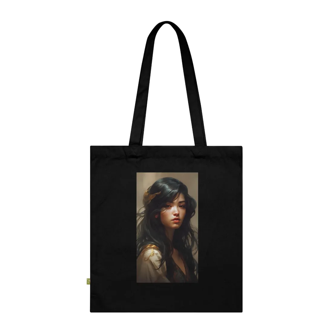 Astonishing Black Haired Portrait - Tote Bag