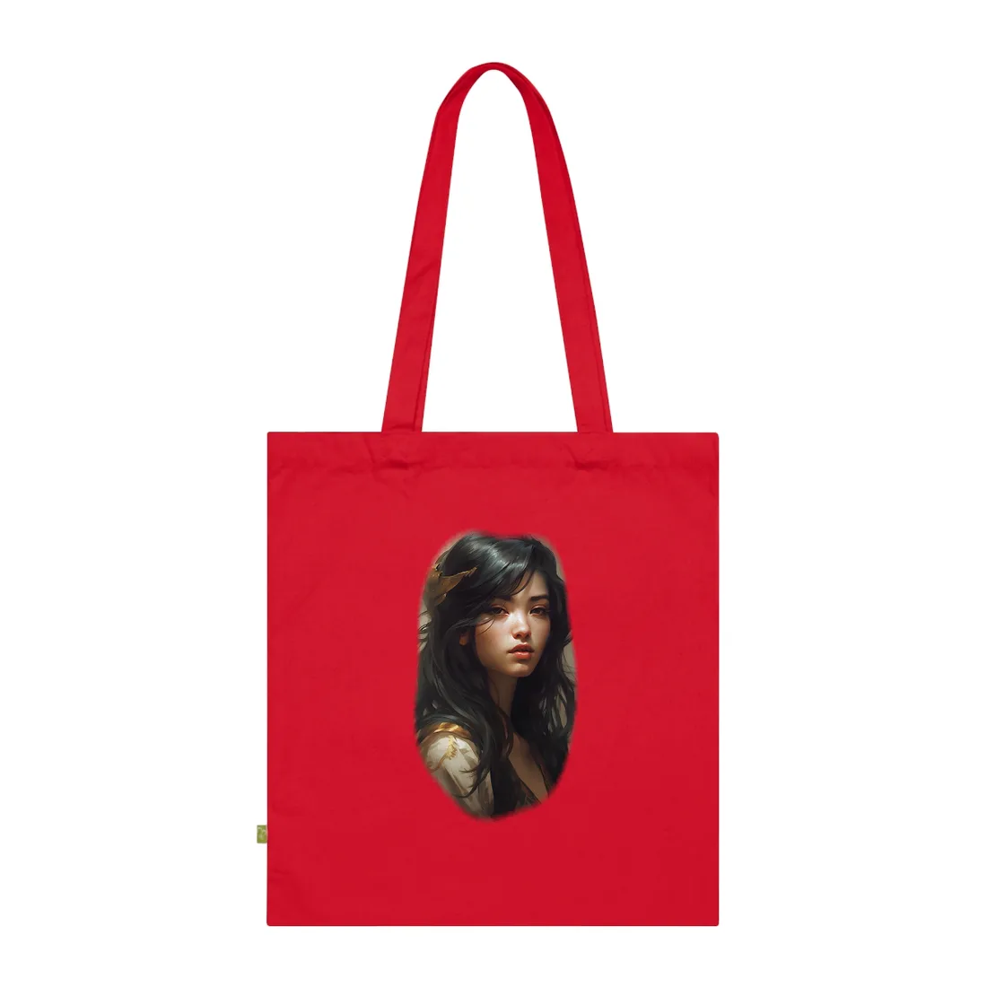 Astonishing Black Haired Portrait Tote Bag - Tote Bag (Classic Red)