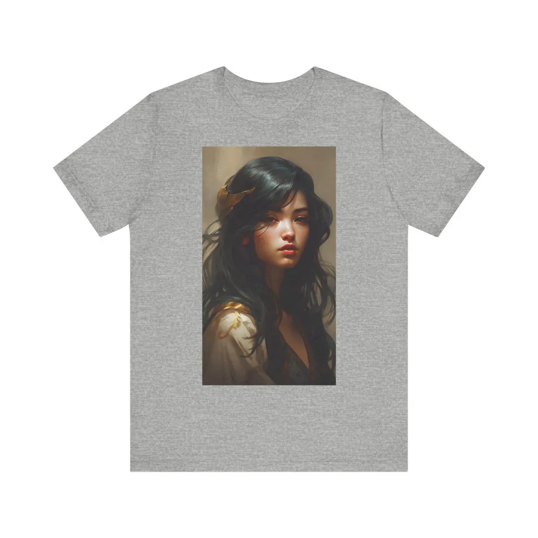 Astonishing Black Haired Portrait - T-Shirt