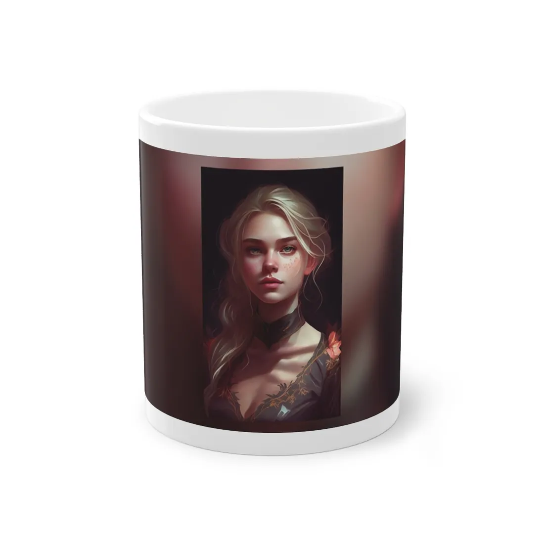 Astonishing Blonde Portrait: Artistic Beauty in Darkness - Mug