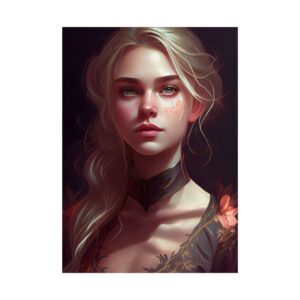 Blonde Woman Portrait with Freckles Poster