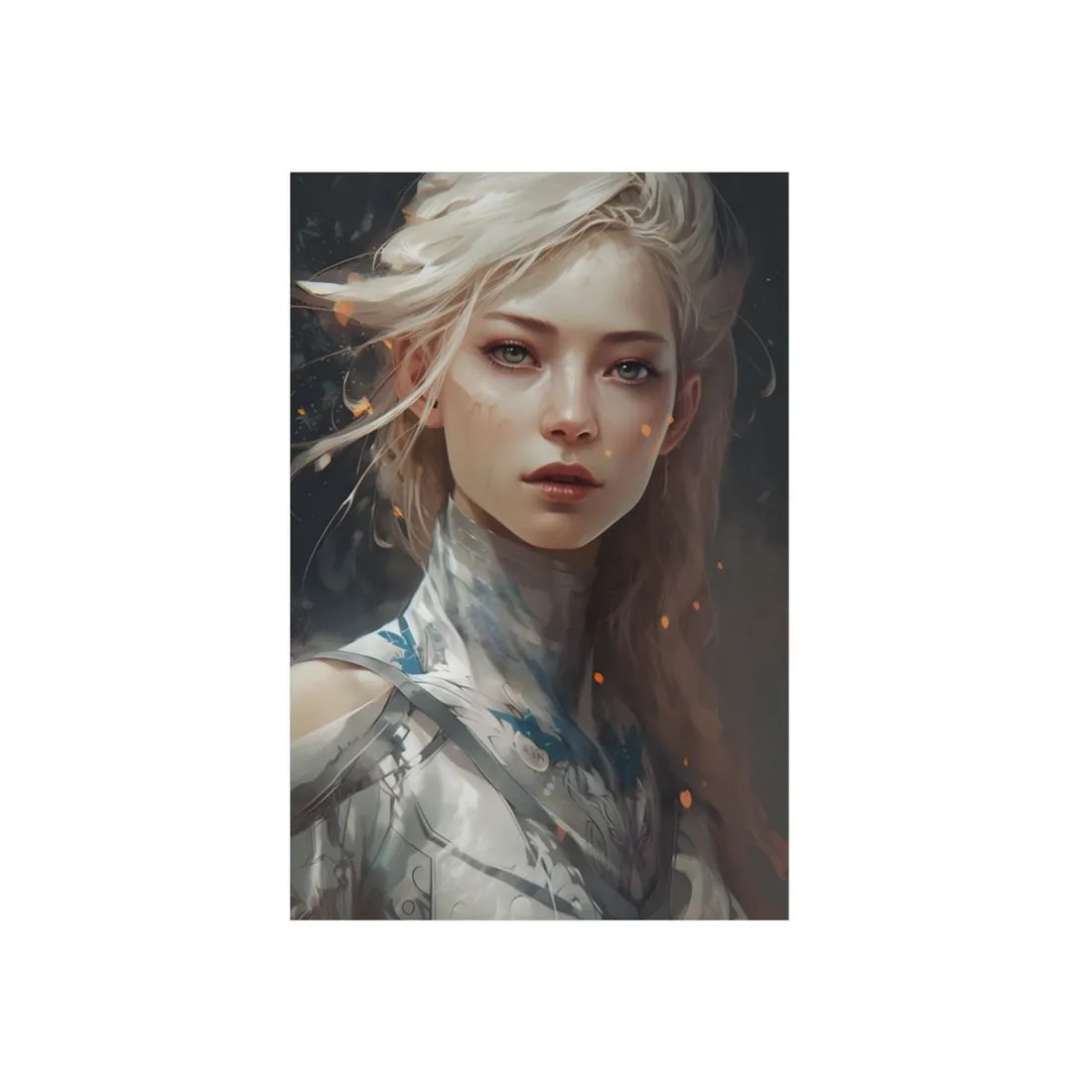 Astonishing Blonde Portrait: Capturing Intensity in Art - Metal Poster