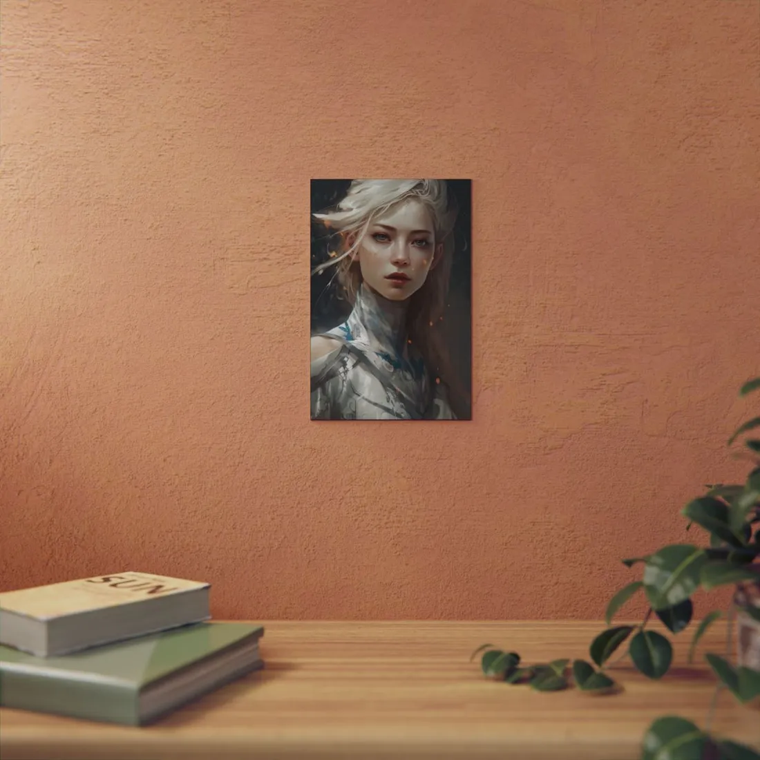 Astonishing Blonde Portrait: Capturing Intensity in Art - Metal Poster