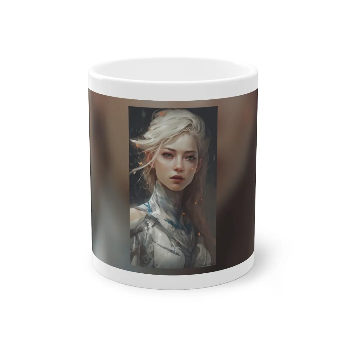 Astonishing Blonde Portrait: Capturing Intensity in Art - Mug