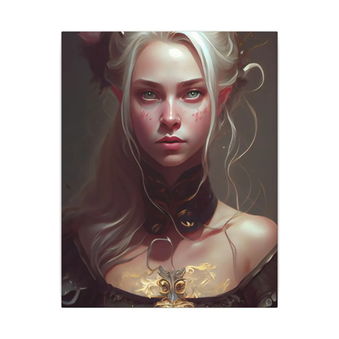 Astonishing Blonde Portrait: Contemplative Woman Art - Canvas