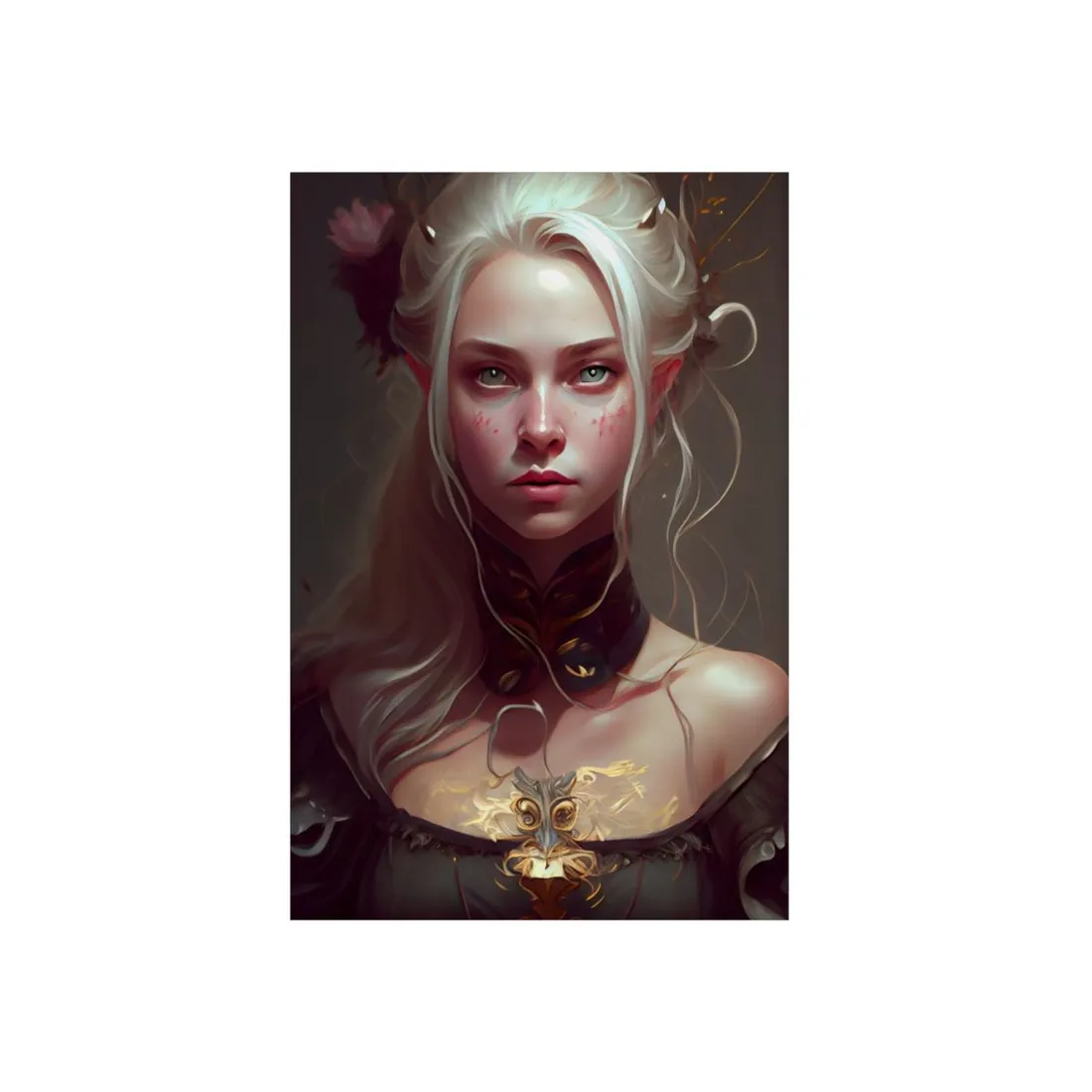 Astonishing Blonde Portrait: Contemplative Woman Art - Metal Poster