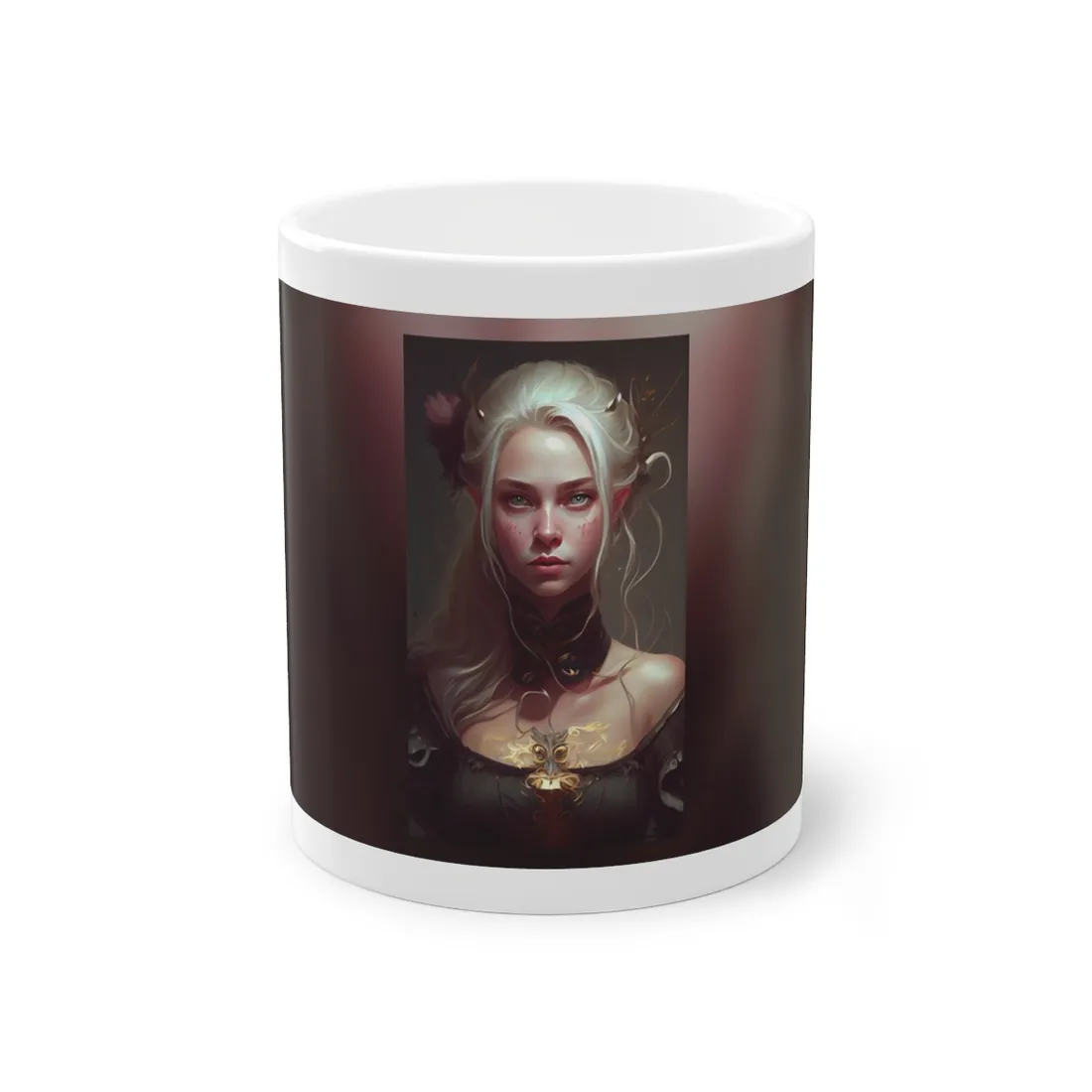 Astonishing Blonde Portrait: Contemplative Woman Art - Mug