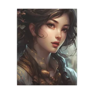 Brunette Woman with Gold Collar Canvas Print