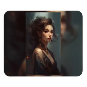 Woman with Brown Updo Portrait Mouse Pad