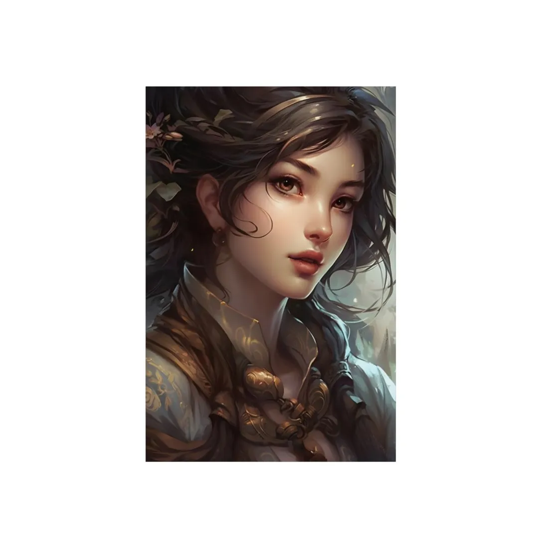 Astonishing Brunette Portrait: Elegant - Metal Poster