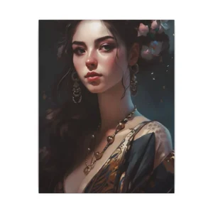 Woman Portrait with Jeweled Tiara Canvas Print
