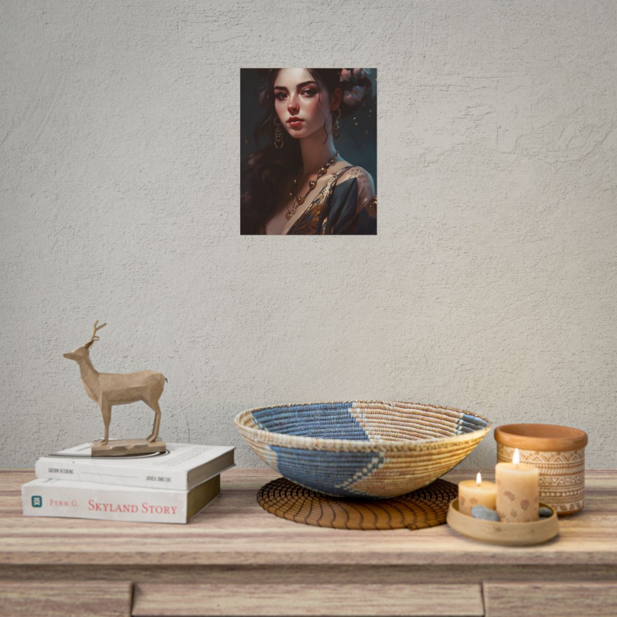 Astonishing Brunette Portrait: Makeup Profile Art - Poster